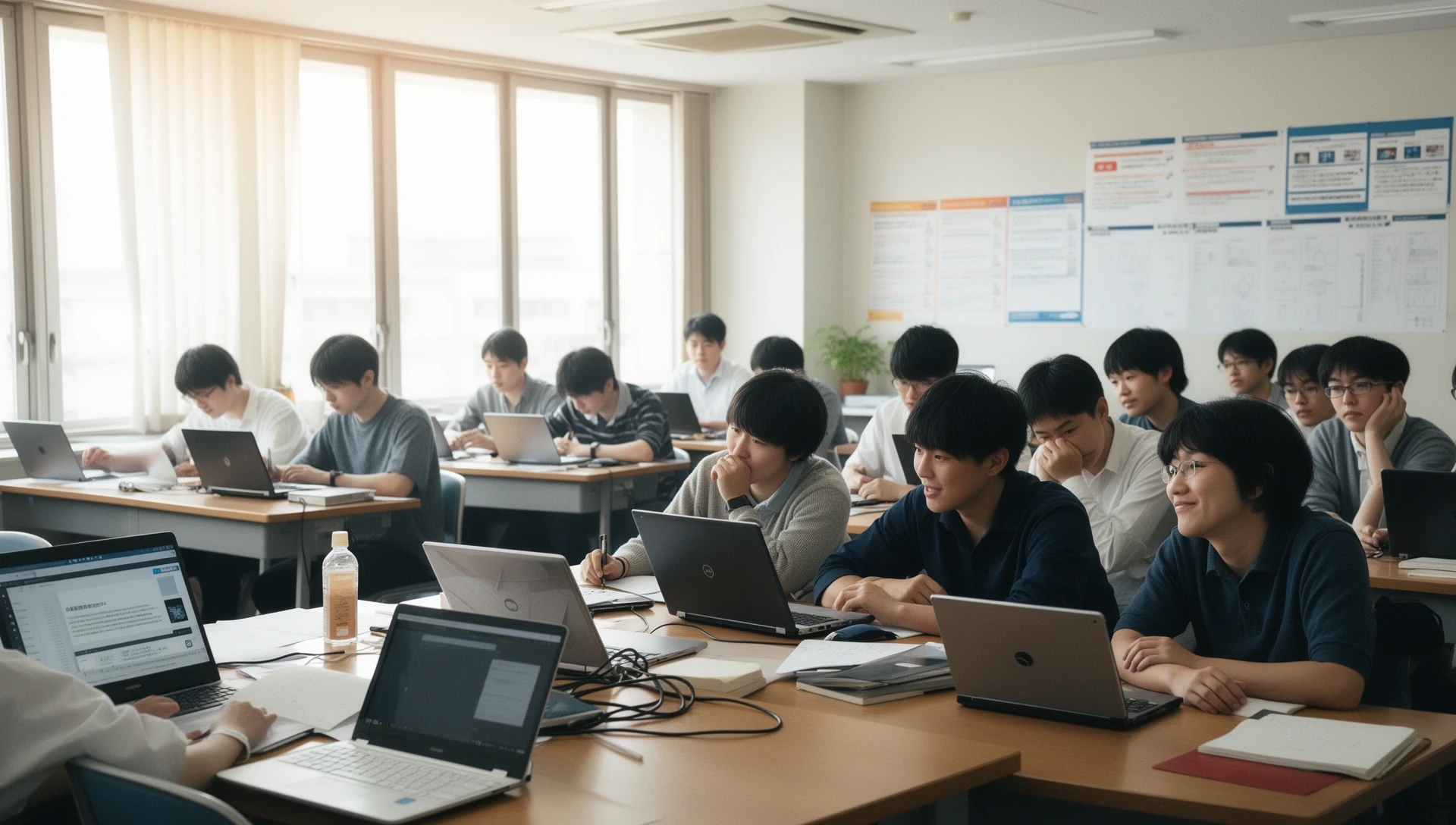 情報分析を学ぶ学生たち